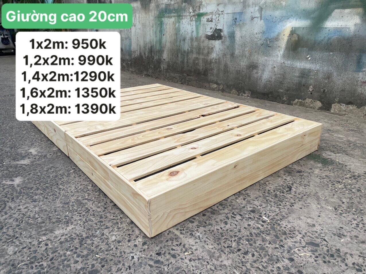 Giường Cao 20cm Mẫu 2